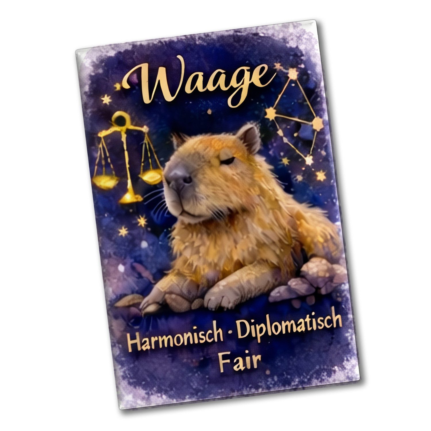 speecheese Magnet Waage Sternzeichen Cabybara Souvenir Magnet für Astrologie Fans