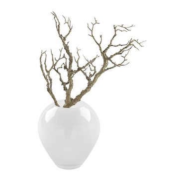 Fink Dekovase Vase Livia - weiß opal - Opalglas - H.18cm x Ø 16cm, Mundgeblasen und durchgefärbt