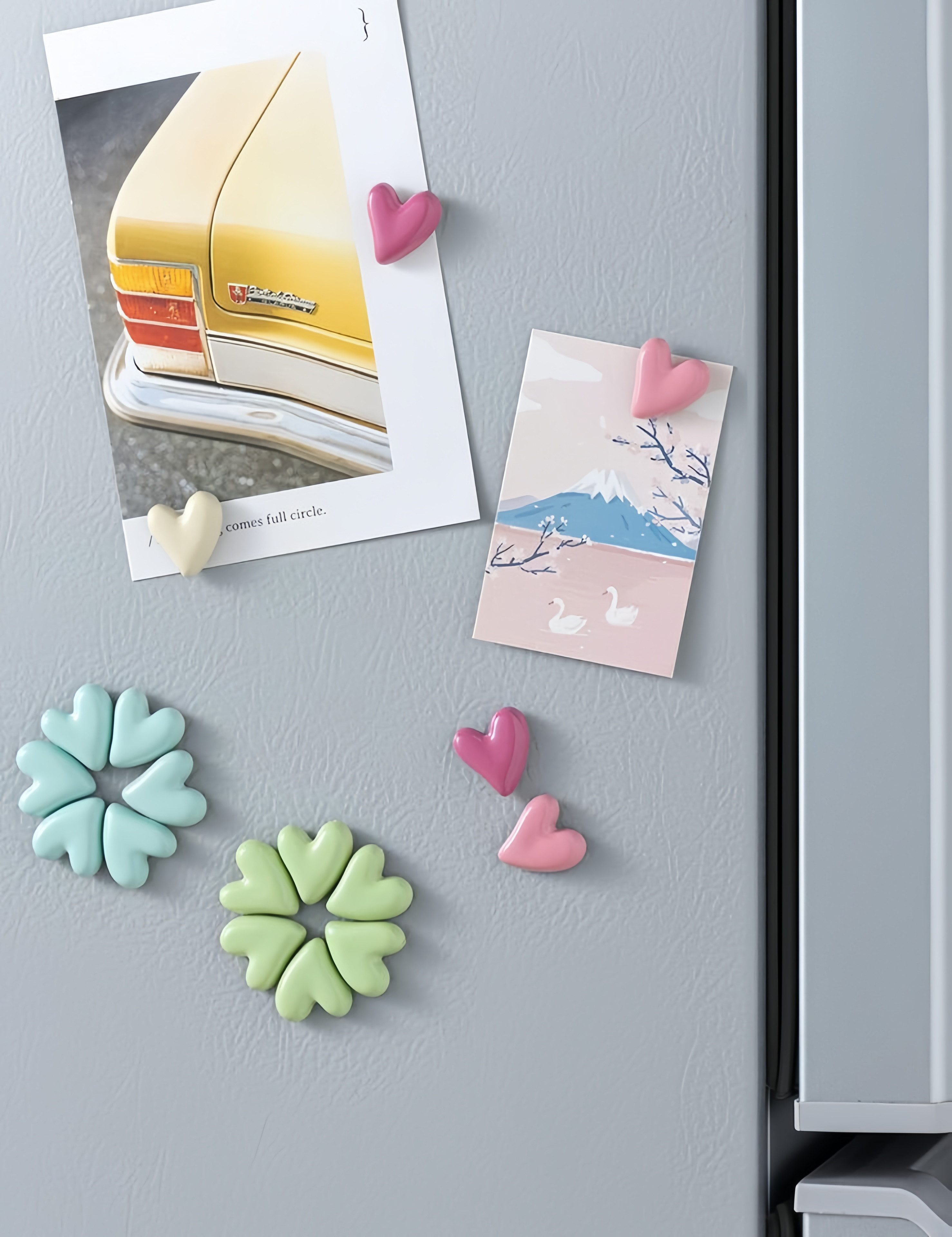 FOUORTUNATE-BEE Magnet 20 bunte Herzmagnete – ideal für Kühlschrank & Whiteboard, Stabile, farbenfrohe Magnete zum Befestigen von Notizen und Fotos