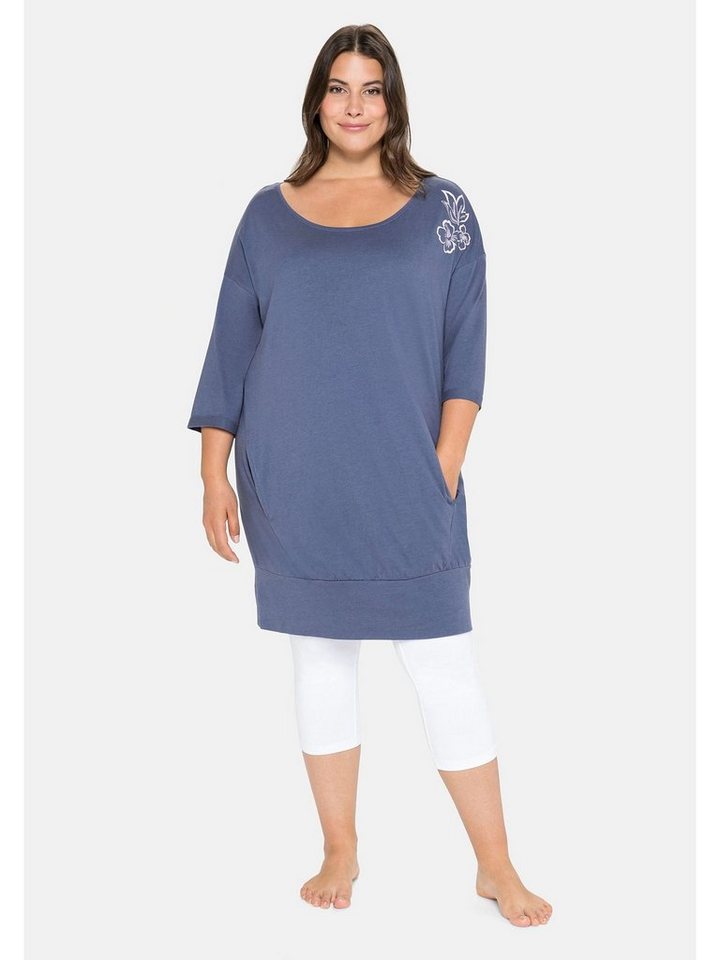 Sheego Shirtkleid Große Größen legere Oversized-Form, mit floralem  Schulterdruck