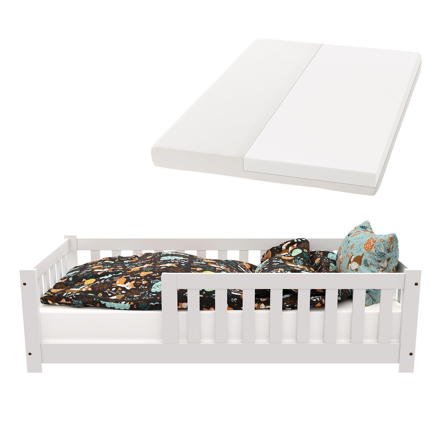 Juskys Kinderbett Naya, 80x160 cm Bodenbett, günstig online kaufen
