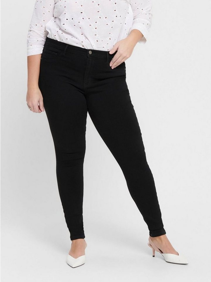 ONLY CARMAKOMA Skinny-fit-Jeans Curvy Skinny Jeans Plus Size Übergröße  Stretch Denim CARSTORM (1-tlg) 3912 in Schwarz