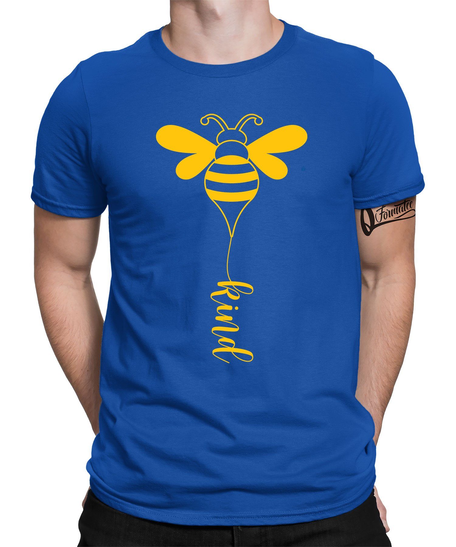 Kind Blau Honig (1-tlg) Quattro Imker T-Shirt - Formatee Biene Herren Kurzarmshirt