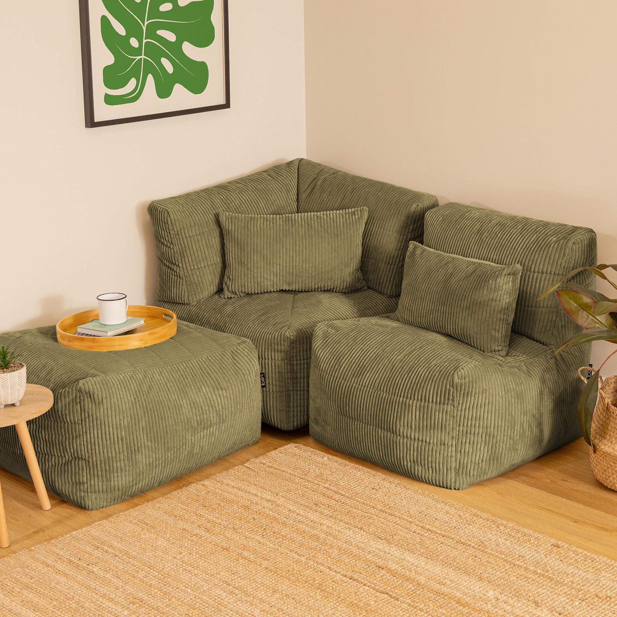 icon Sofa Modulares Ecksofa aus Cord Flauschig „Noa“, Spar-Set, Made in Germany, für Wohnzimmer und Kinderzimmer