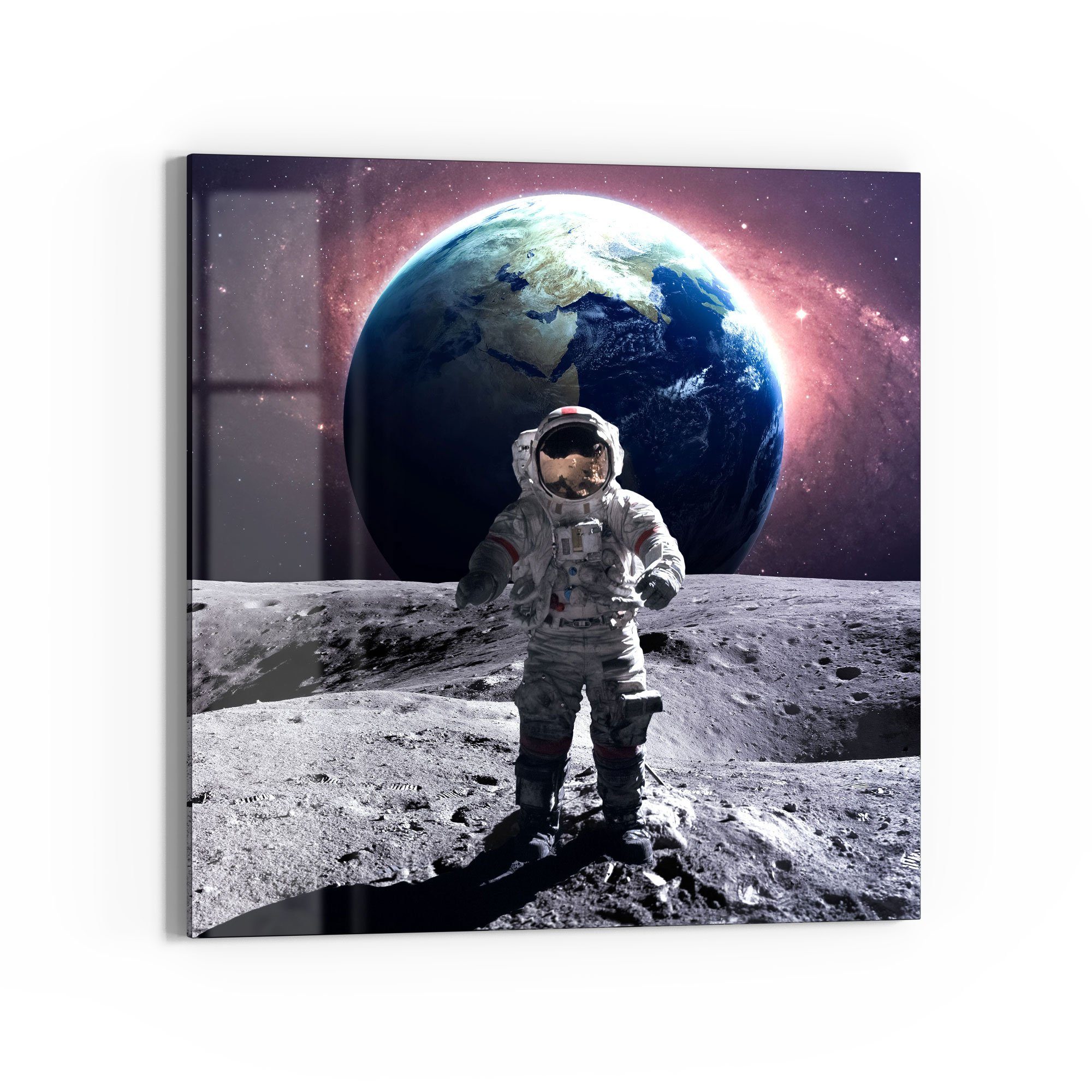 DEQORI Magnettafel 'Mondspaziergang', Whiteboard Pinnwand beschreibbar