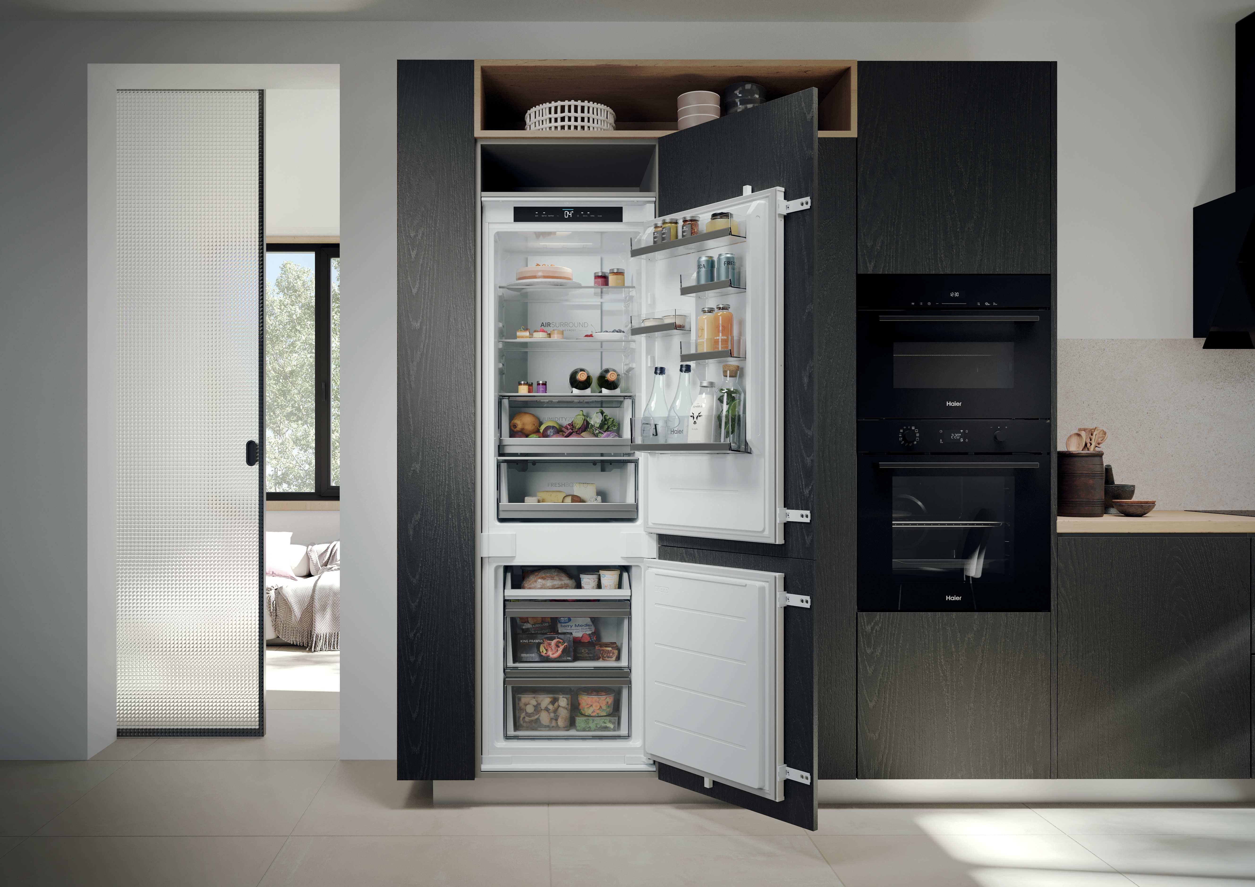 Haier Einbaukühlgefrierkombination HBQW5518D, 177,2 cm hoch, 54 cm breit, Humidity Zone: Obst, Gemüse und Salat 2x länger frisch halten