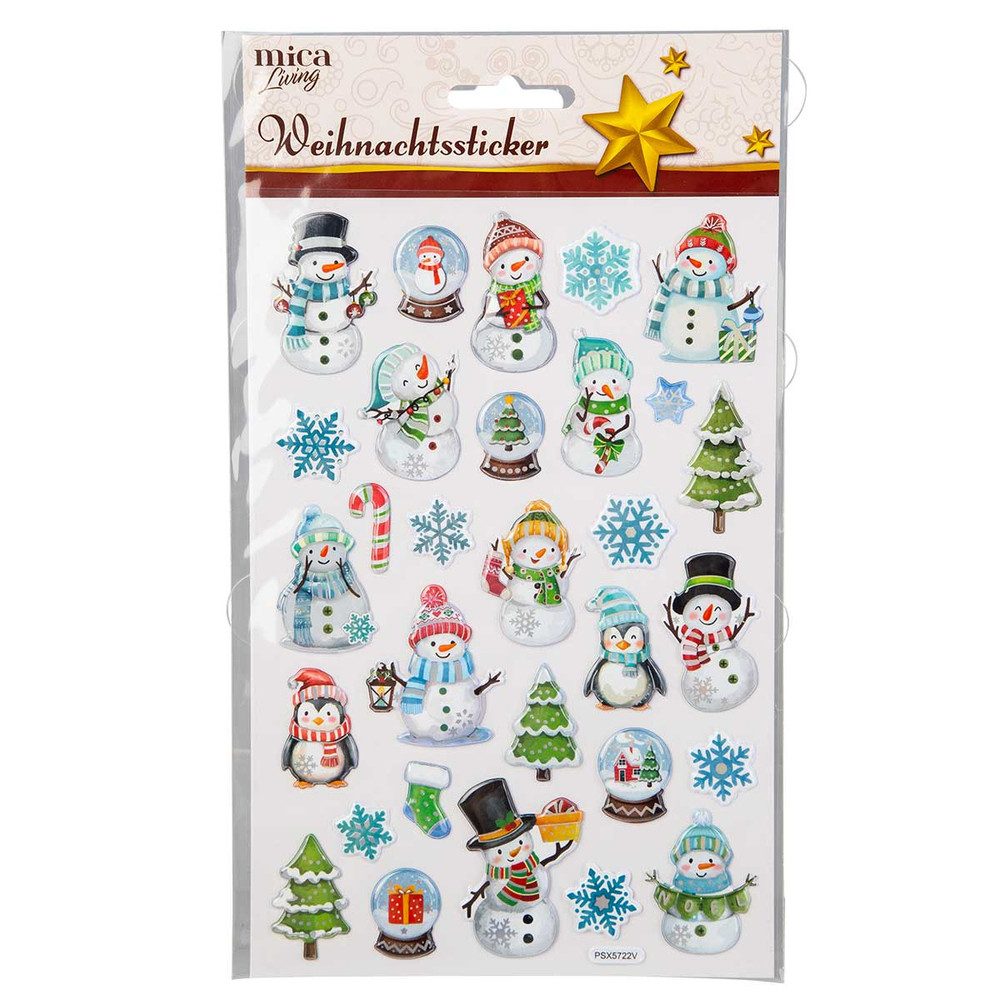 17 Blätter Weihnachtsaufkleber Für Kinder | 3D-Sticker Mit Weihnachtsmotiven, PVC, Abziehbar