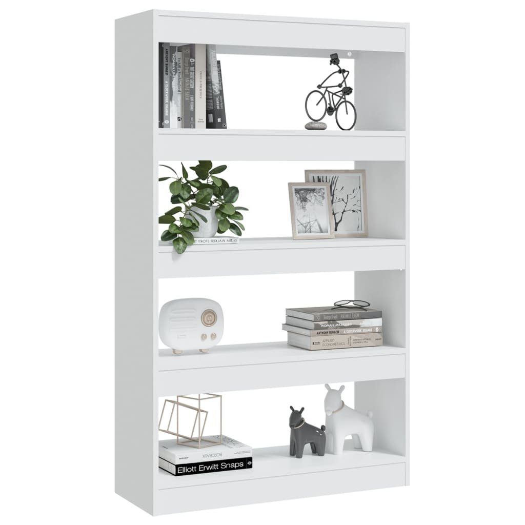 80x30x135 cm Holzwerkstoff Bücherregal/Raumteiler furnicato Weiß Bücherregal