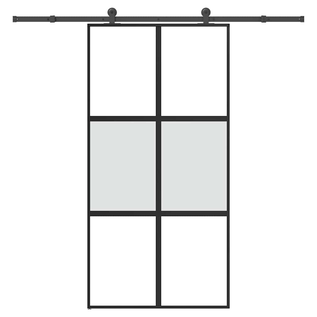 vidaXL Haustür Schiebetür mit Beschlag 102,5x205 cm Hartglas & Aluminium (1-St)