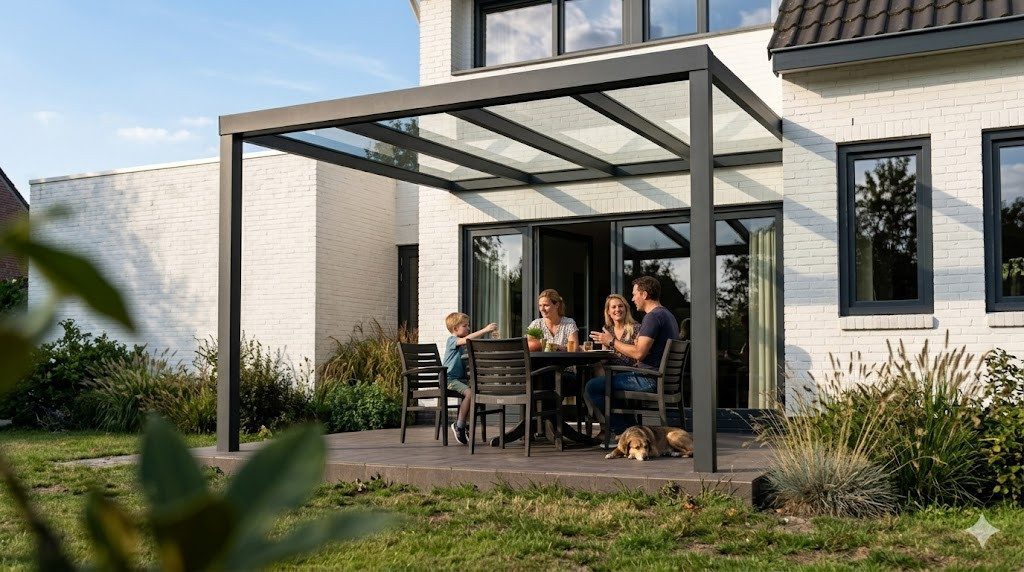 Terrasse2000 Terrassendach Terrassenüberdachung Salzburg Aluminium mit Stegplatten, BxT: 306x250 cm