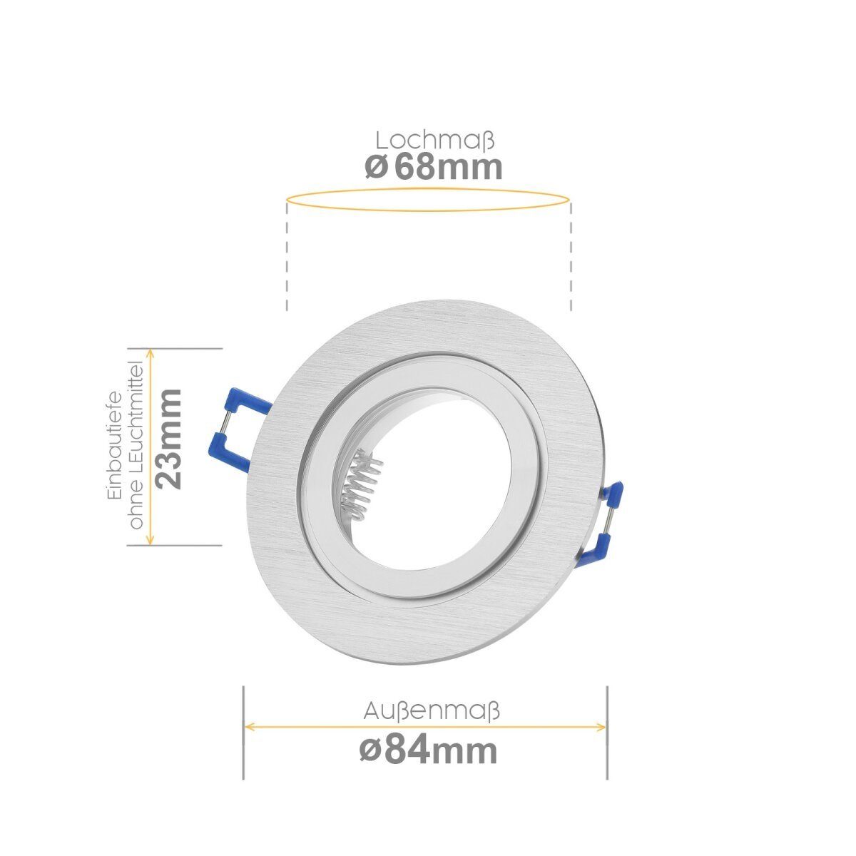 7W LED 3000K 6 Sweet - badezimmer Bad Deckenstrahler,Einbauleuchten Leuchtmittel GU10 spots LED Aluminium Deckenspots, Einbaustrahler wechselbar, warmweiß, IP44 stück,