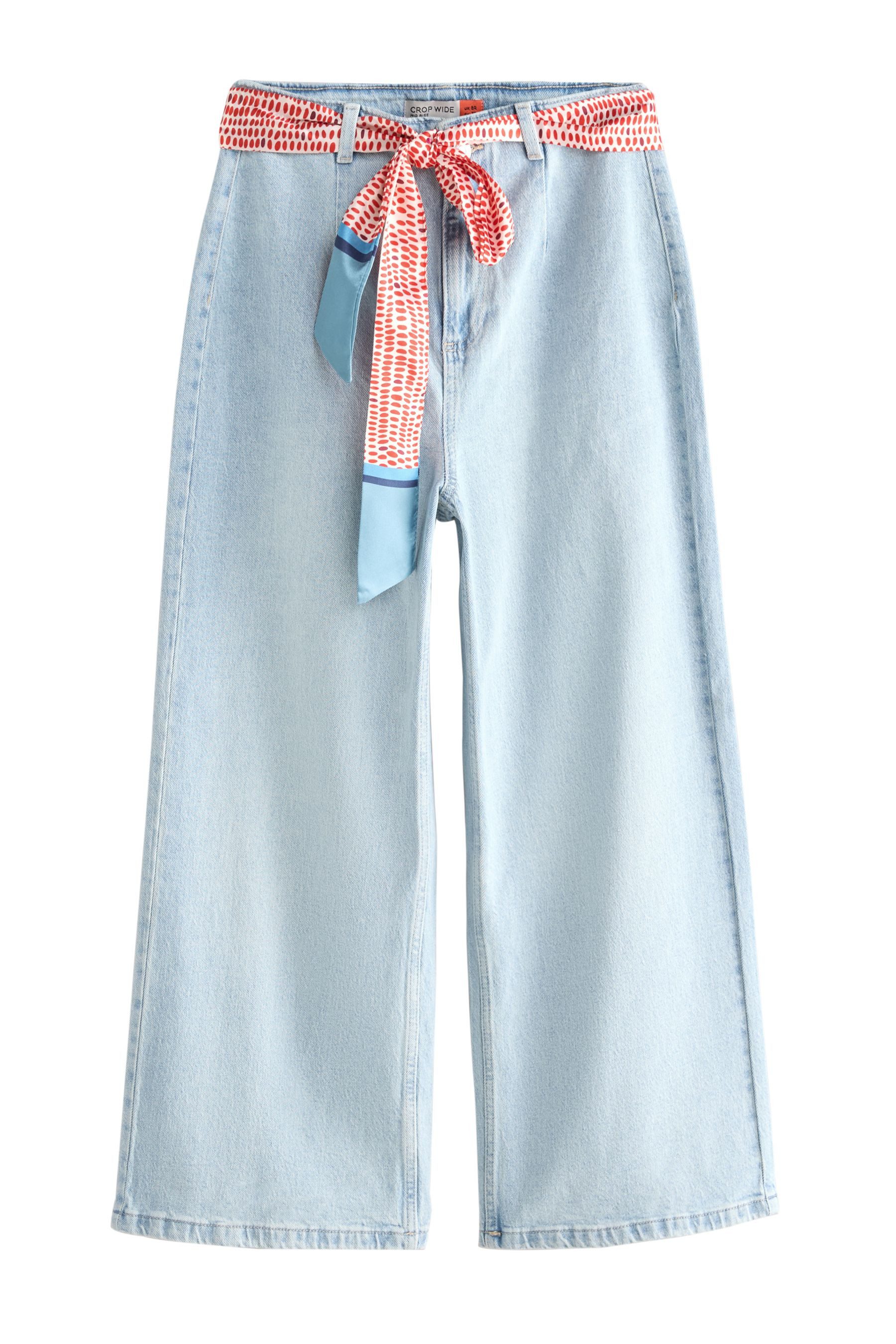 Next Caprijeans Verkürzte Jeans mit weitem Bein und Gürtel (1-tlg)