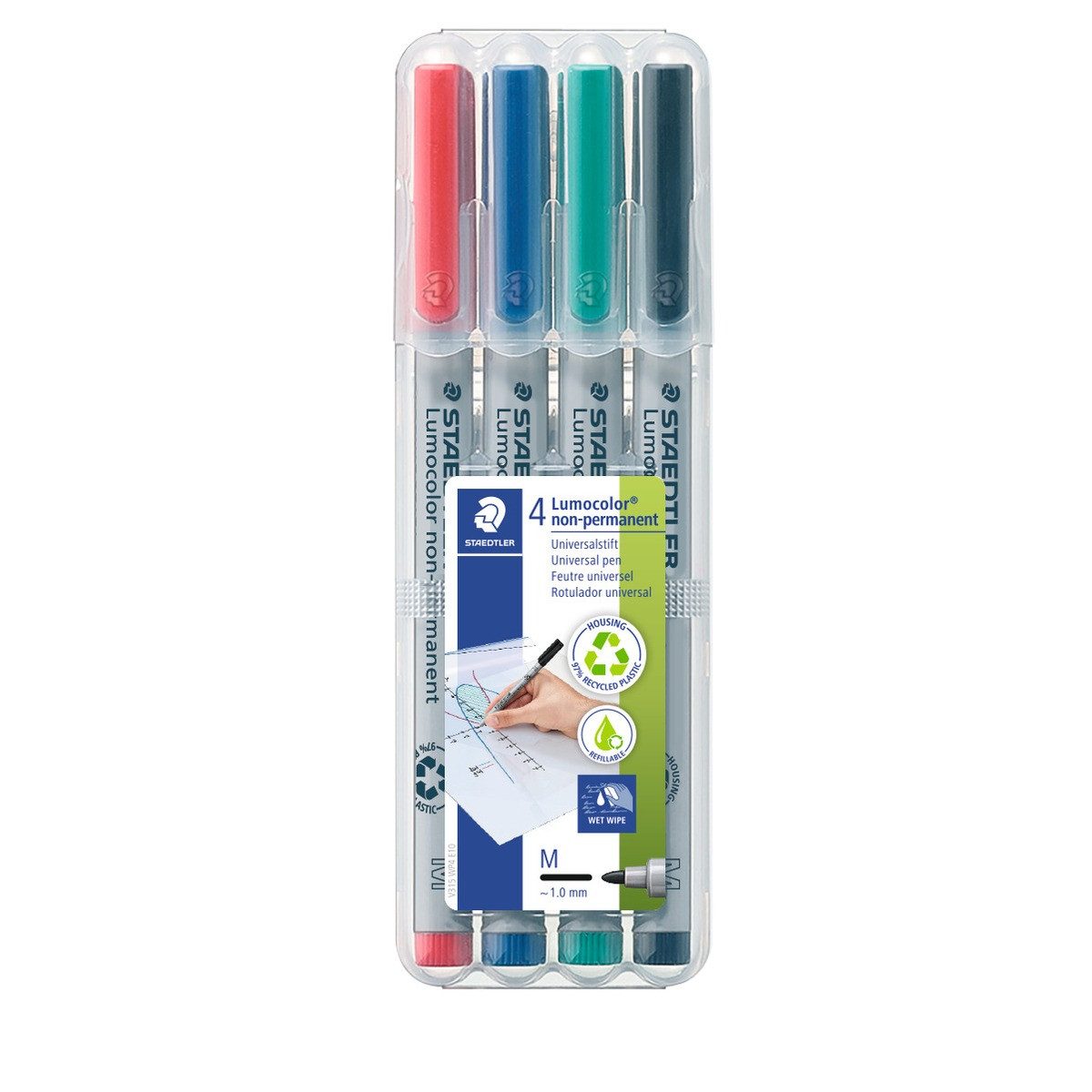 Folienstift STAEDTLER Lumocolor Folienstifte non-permanent M 4 Stück
