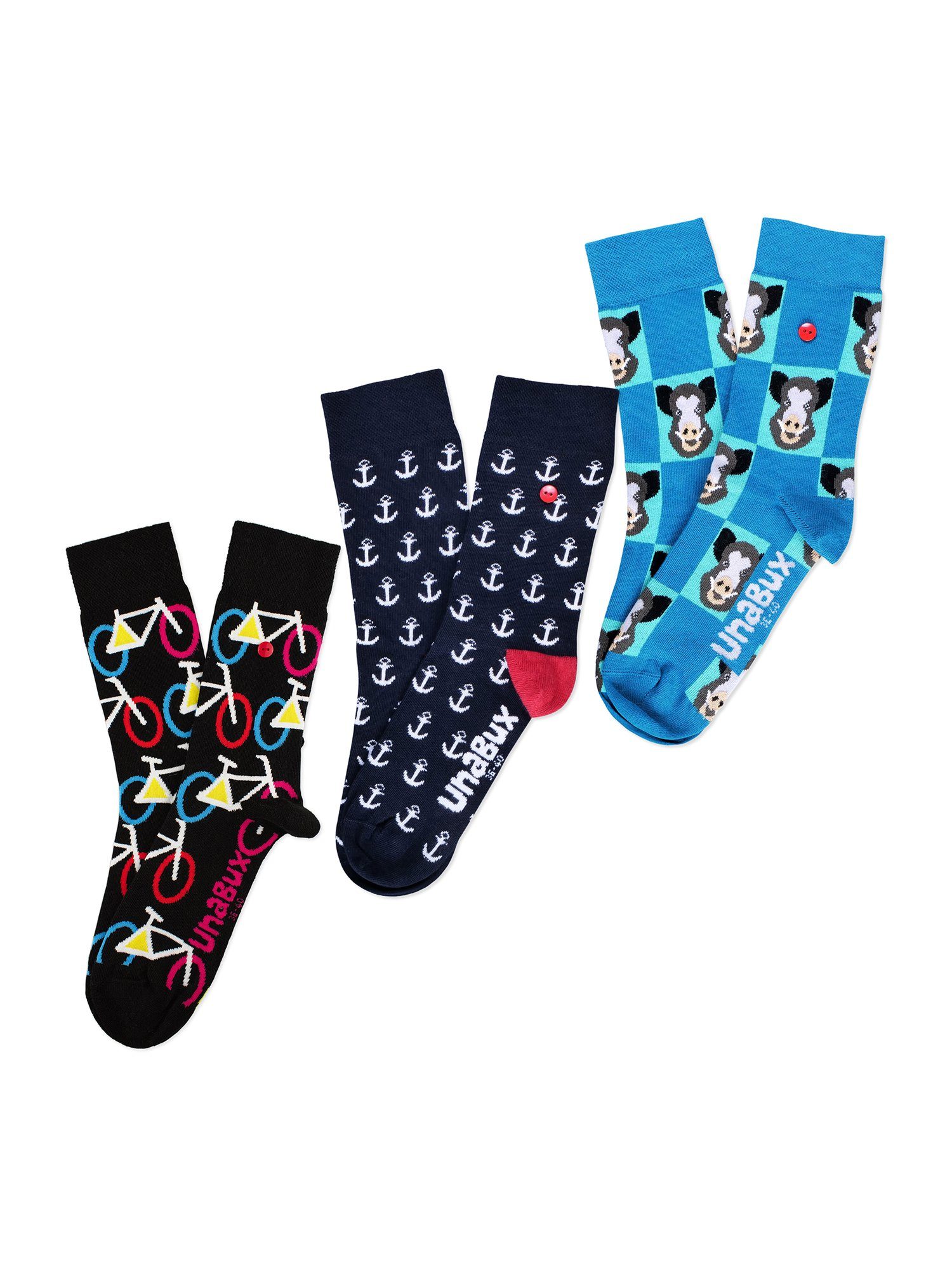 UnaBux Freizeitsocken Mix (3-Paar) günstig online kaufen