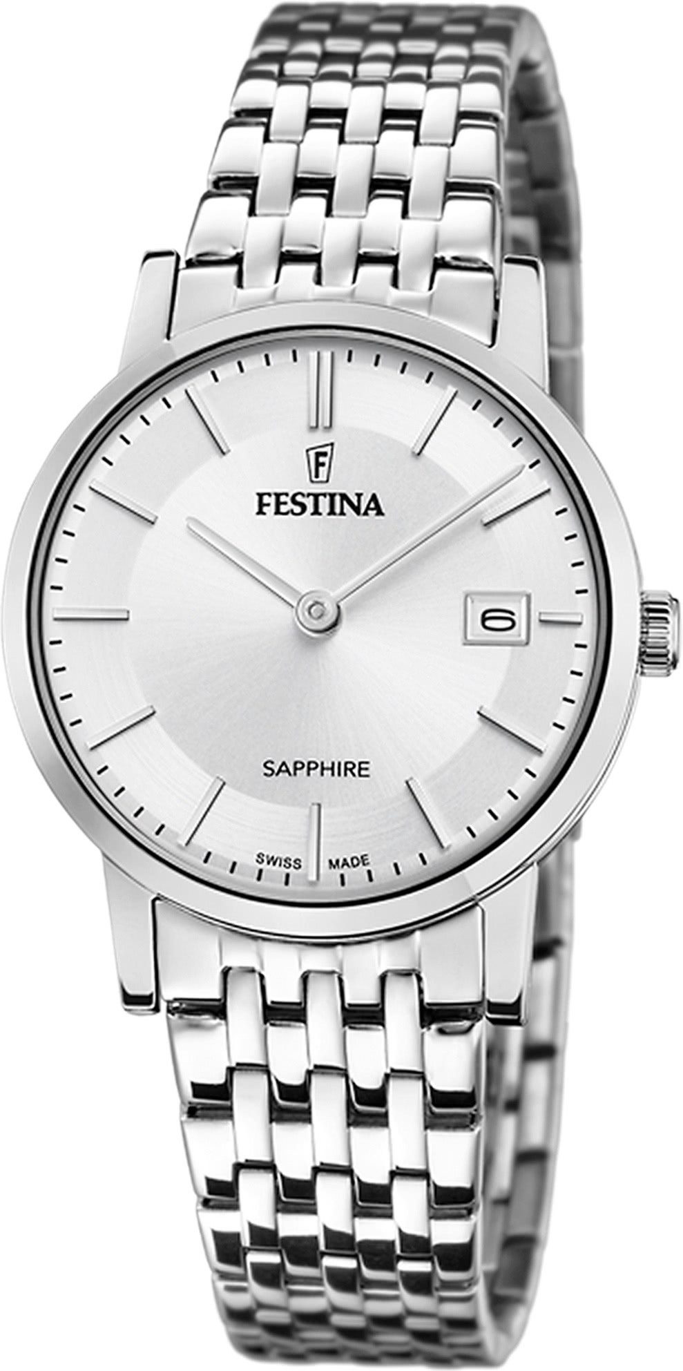 Quarzuhr Festina Damenuhr Edelstahl silber
