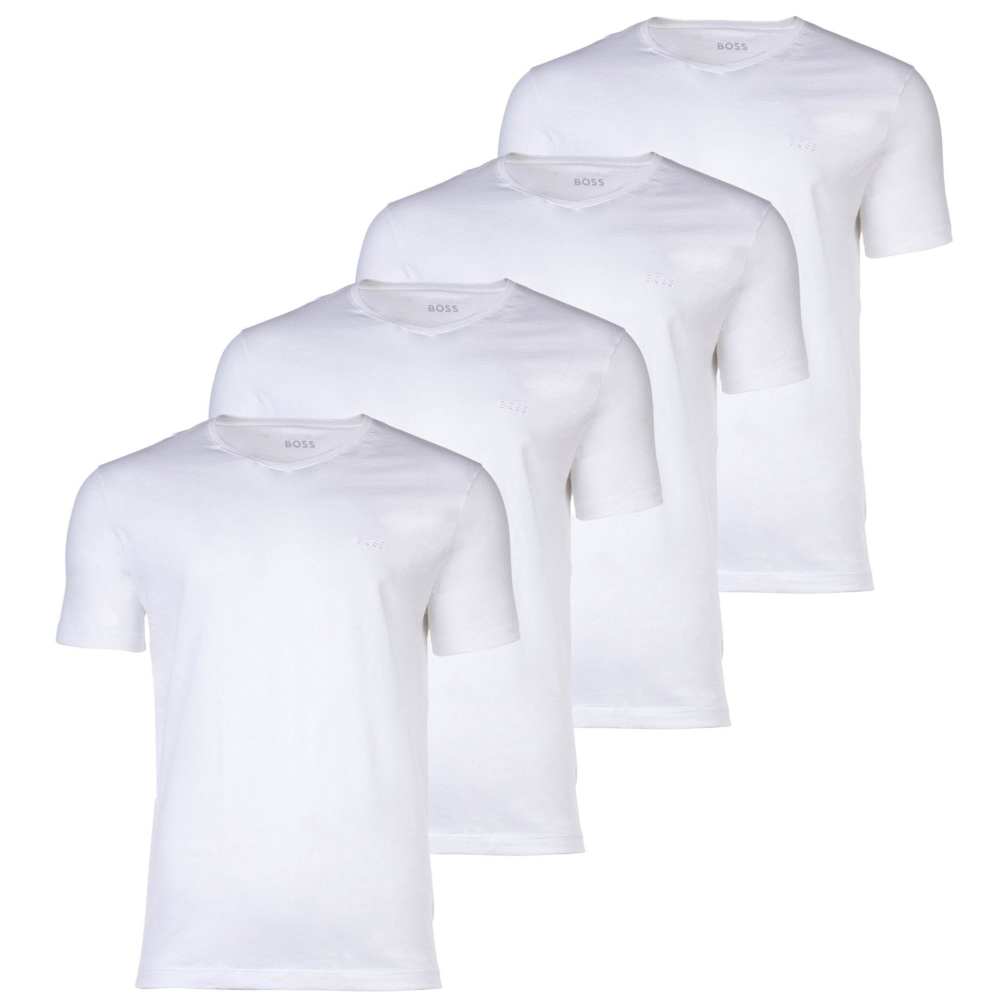 BOSS T-Shirt Herren T-Shirt, 4er Pack - TShirtRN Comfort Weiß