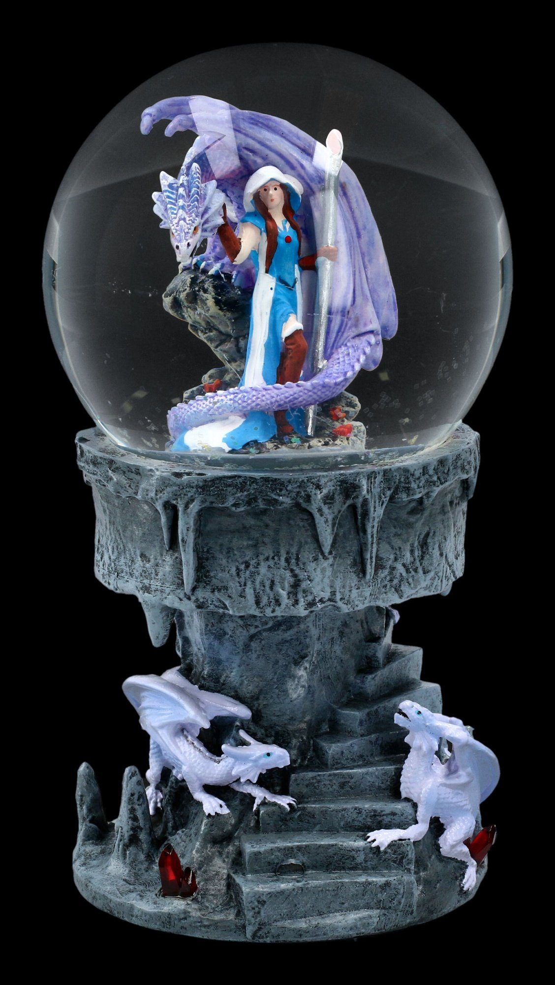 Figuren Shop GmbH Schneekugel Schneekugel Drache - Dragon Mage - Anne Stokes - Fantasy Dekoration
