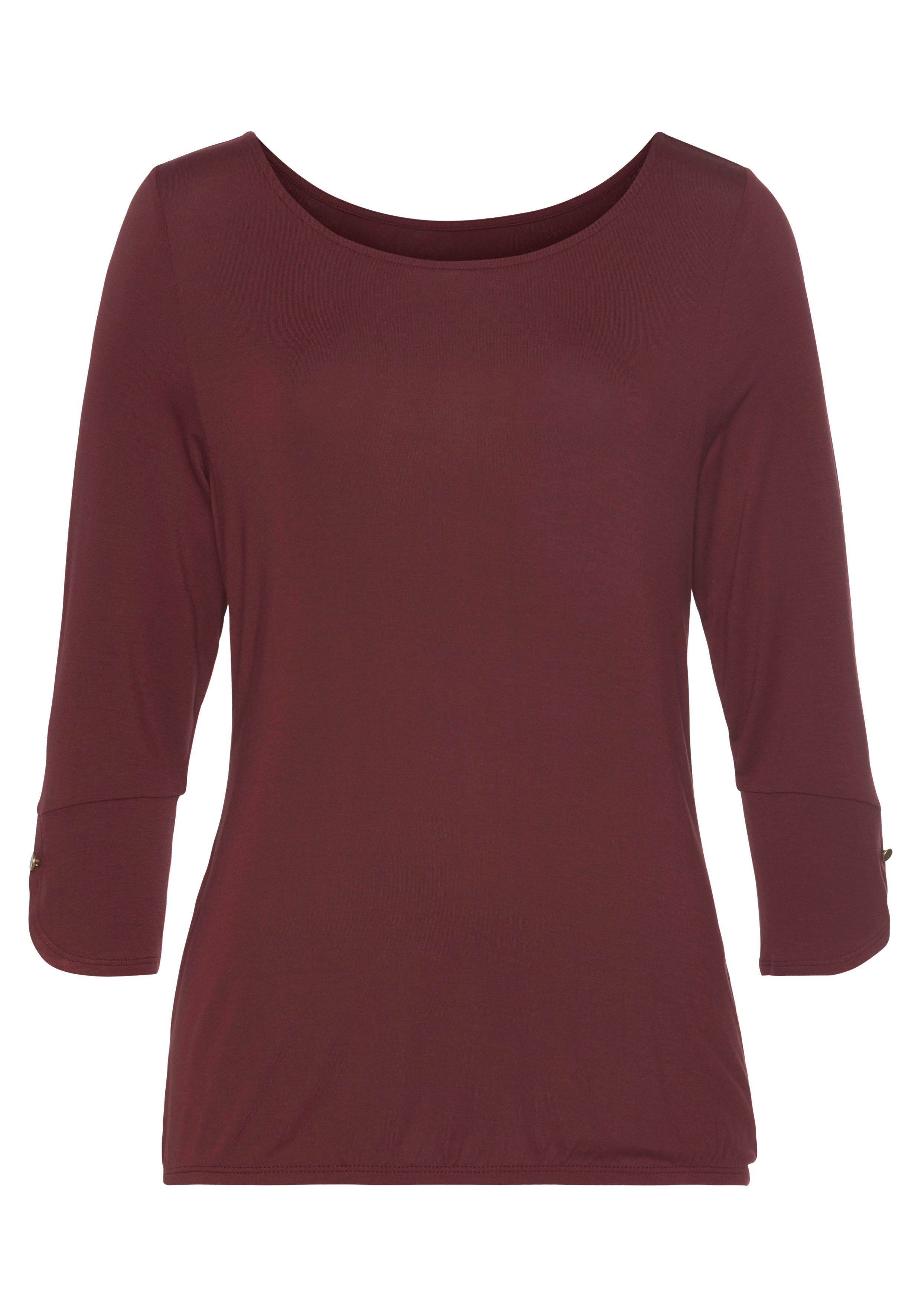 Vivance 3/4-Arm-Shirt mit Manschetten und goldfarbenen Knöpfen (2er-Pack) aus weichem Viskose-Stretch. € 44,98, (€ 22,49 pro 1 Stk).