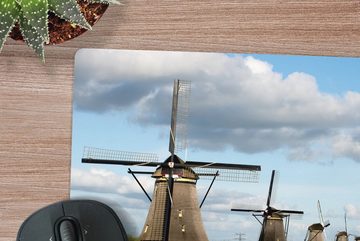 MuchoWow Gaming Mauspad Mühle - Landschaft - Niederlande (1-St), Mousepad mit Rutschfester Unterseite, Gaming, 40x40 cm, XXL, Großes