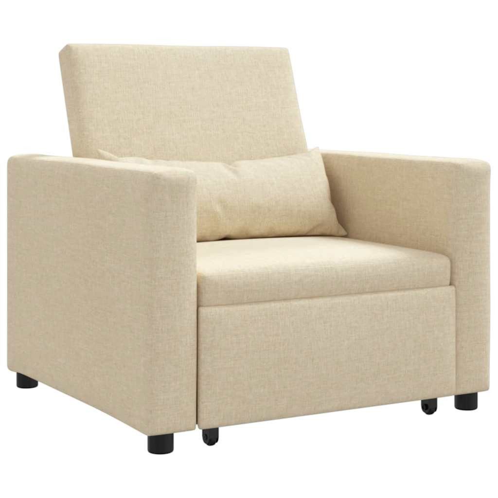 vidaXL Sessel Einzel-Schlafsofa mit Rädern Creme günstig online kaufen