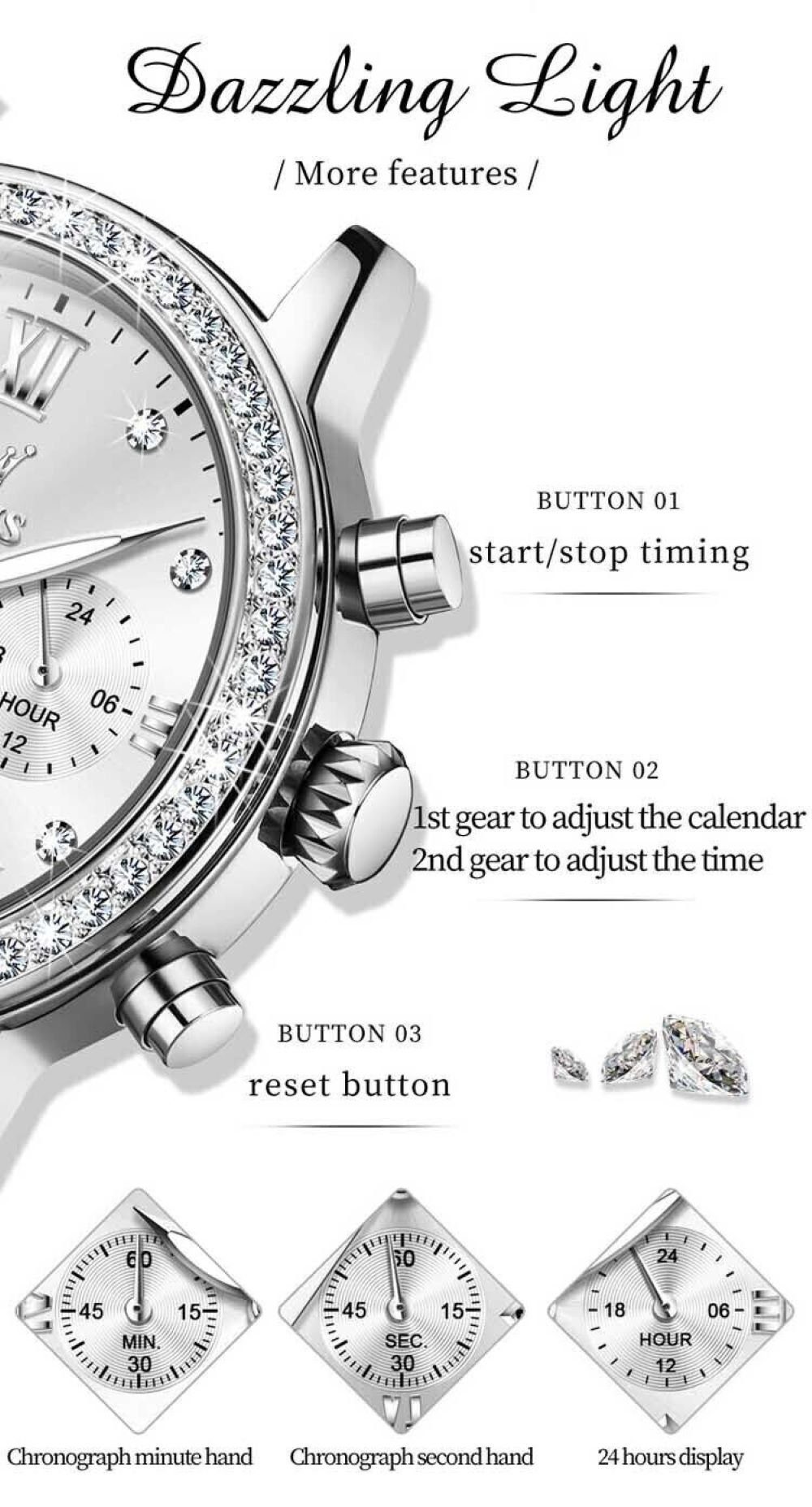 Quarzuhr Uhr Lederarmband Damen Luxus Tidy Armband elegante Uhrenbox Chronograph,