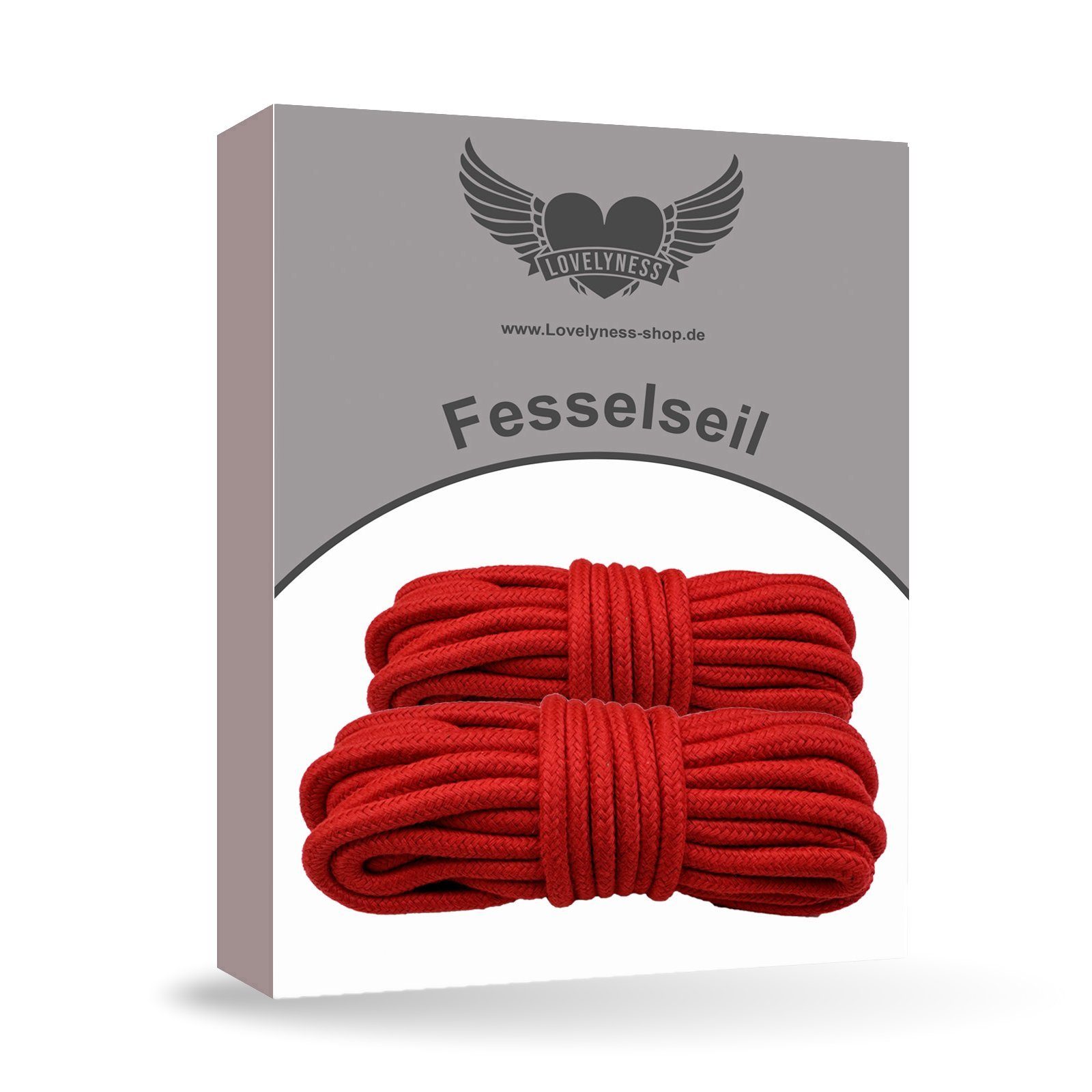 Schwarz Set Bondage-Seil 2-tlg. Baumwolle Rot, und Lovelyness -