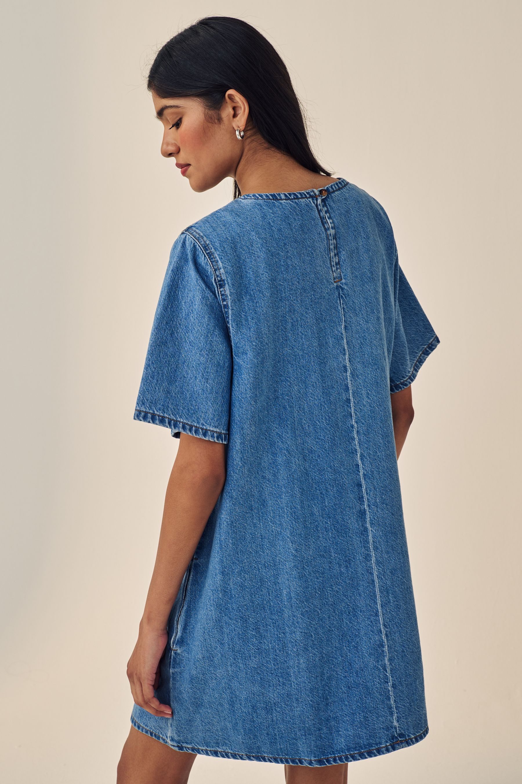 Next Jeanskleid Kurzärmeliges T-Shirt-Kleid aus Denim günstig online kaufen