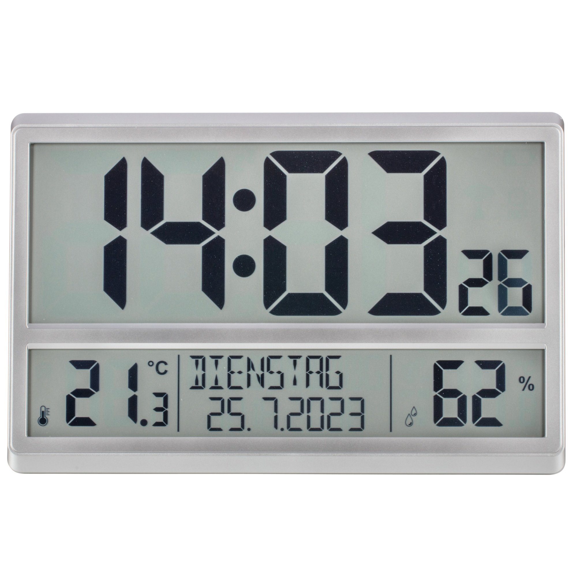 TFA Dostmann Funkwanduhr XL-Funkuhr TFA 60.4520 Innentemperatur Datum Wochentag XL-Display