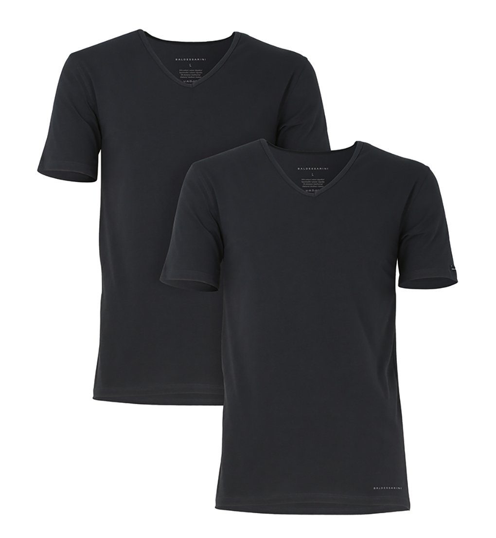 BALDESSARINI T-Shirt Herren Unterhemd 2er Pack, V-Neck, Halbarm schwarz