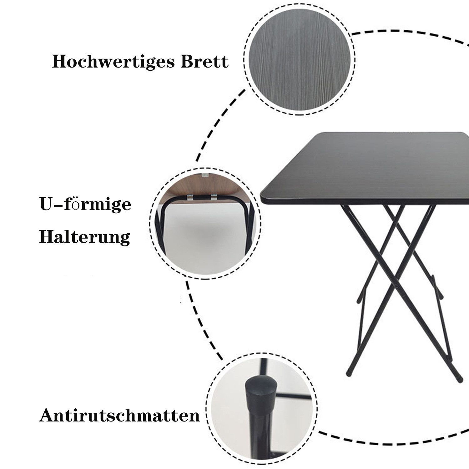 Rutaqian Schreibtisch Tragbarer, klappbarer Home-Office-Schreibtisch Arbeitstisch Miethäuser