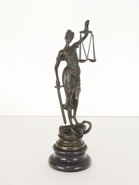 AFG Dekoobjekt Bronze-Skulptur: Ausdrucksstarke Justitia auf edlem Marmor