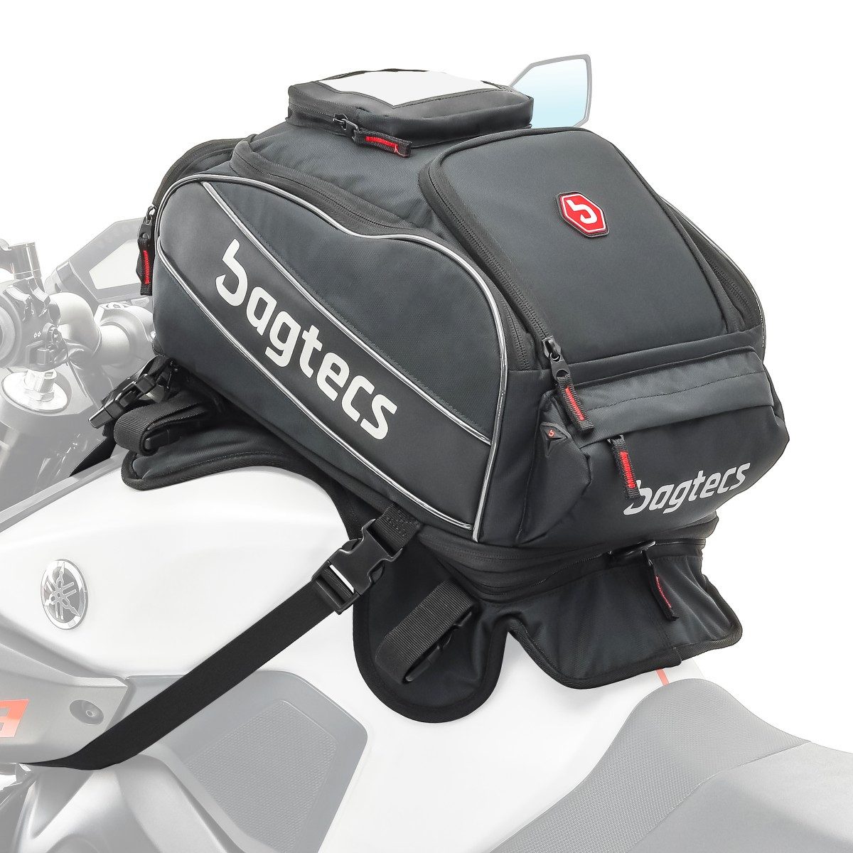 Bagtecs Tankrucksack Magnet Tankrucksack für erweiterbar # TR8 mit Smartphonetasche 16-24 L
