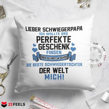 22Feels Dekokissen Schwiegerpapa Geschenk von Braut Hochzeit Schwiegertochter Deko Männer, Deko mit Persönlichkeit