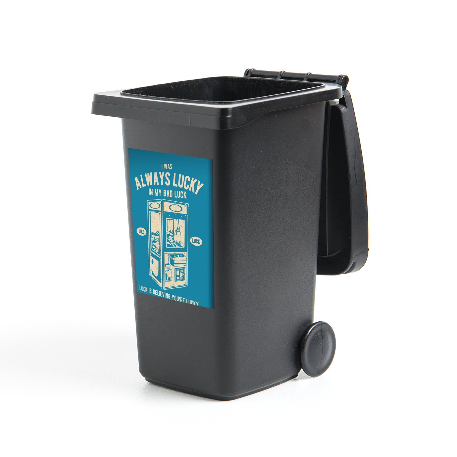MuchoWow Wandsticker Greifzange - Retro - Blau (1 St), Mülleimer-aufkleber, Mülltonne, Sticker, Container, Abfalbehälter
