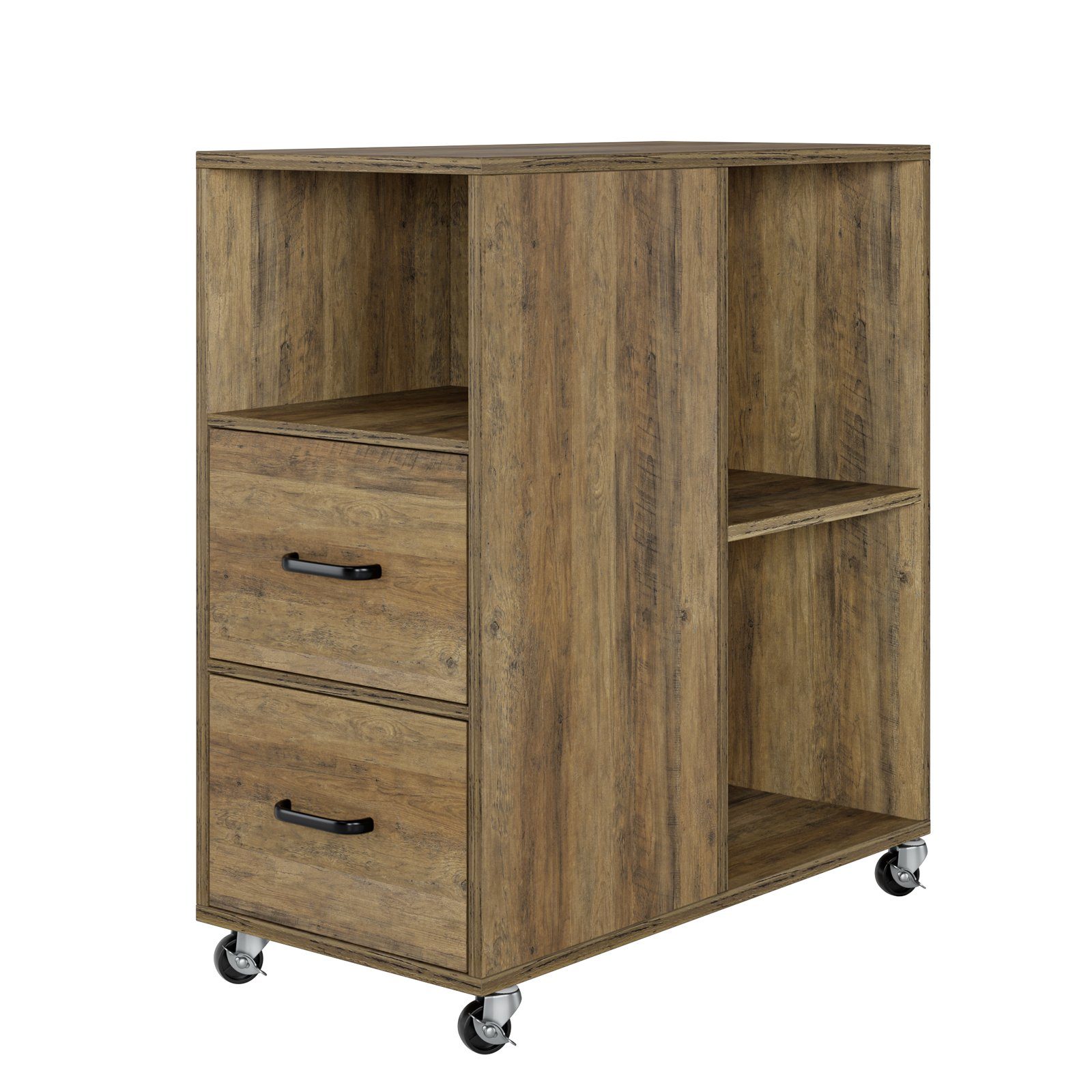 HOMECHO Rollcontainer, Aktenschrank mit Schubladen Büroschrank auf Rollen
