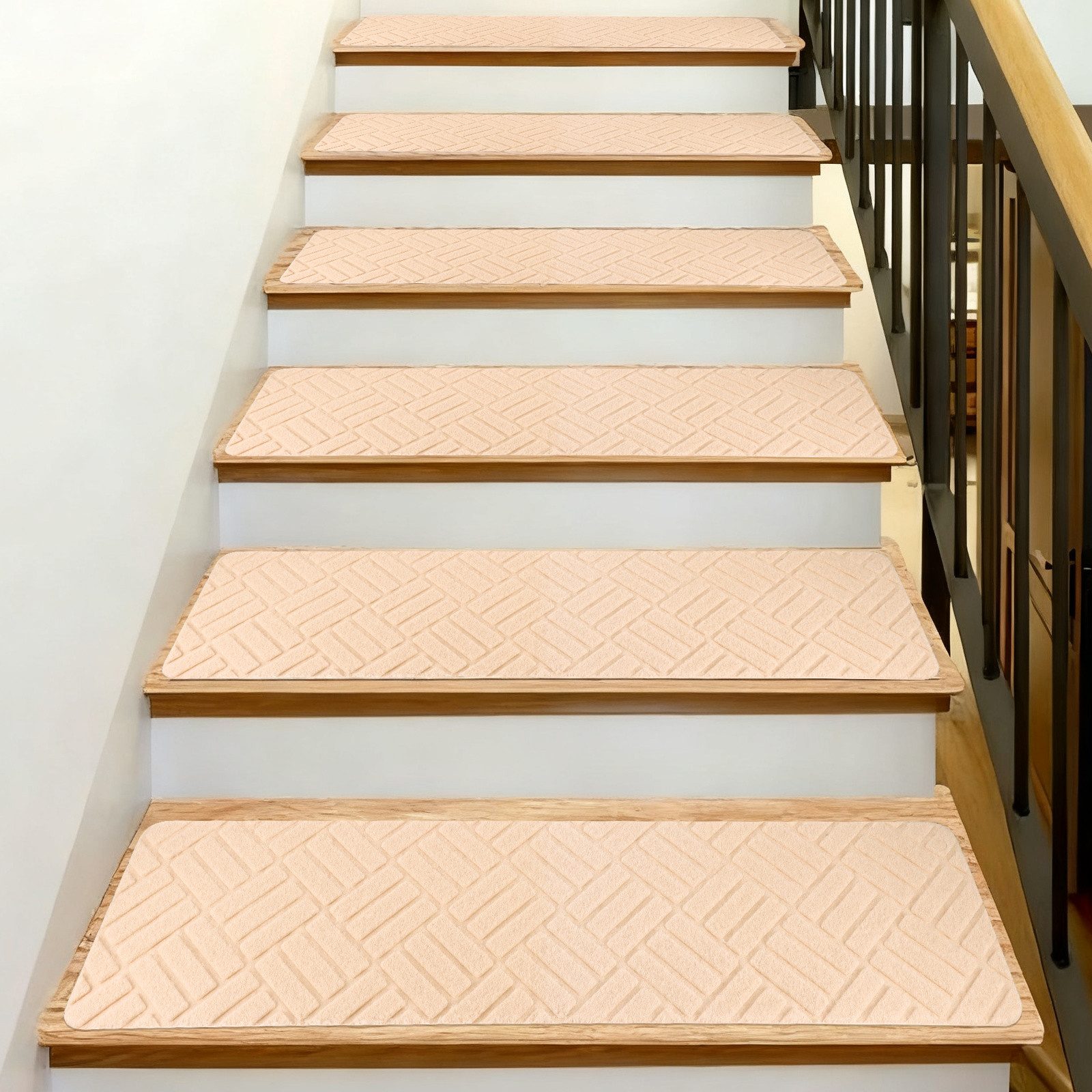 BlingBin Stufenmatte Treppenstufen Matten, 15 Stück Rutschfester Treppentep günstig online kaufen