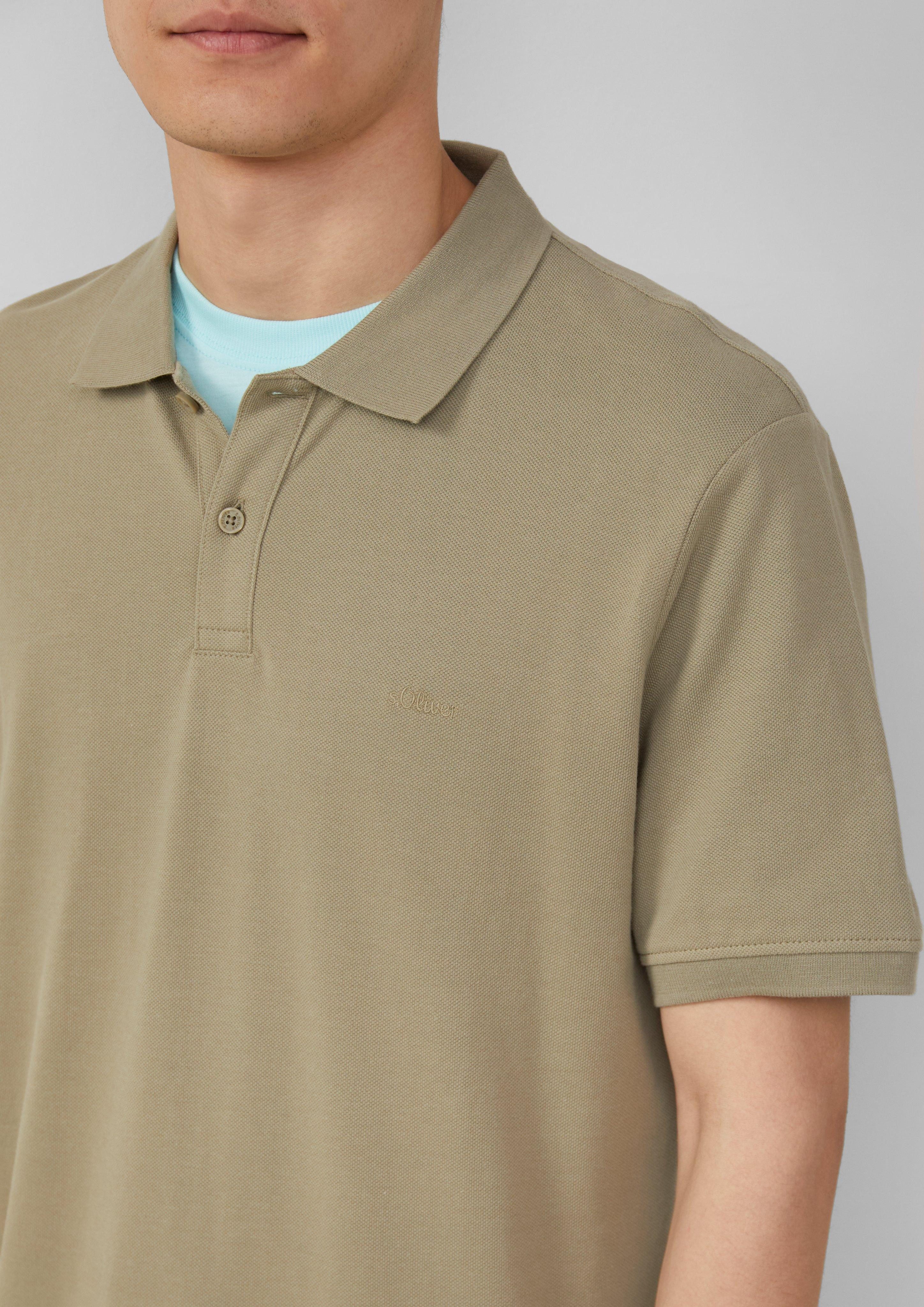 s.Oliver Kurzarmshirt Poloshirt aus Baumwollpiqué Logo günstig online kaufen