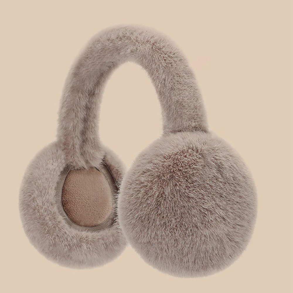 LENBEST Braun Plüsch (1-St) Ohrenmütze Ohrenwärmer Kunstpelz Ohrenschützer Mode Gestrickte