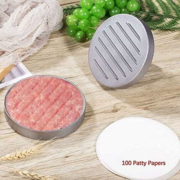 Gontence Burgerpresse Burgerpresse mit Backpapier, Set für 100 Patties