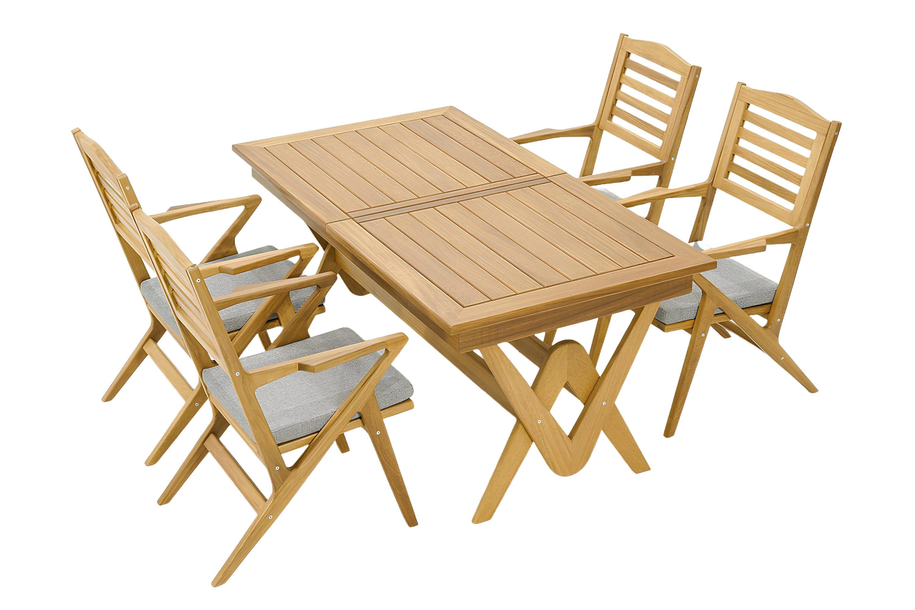Xlmoebel Gartenlounge-Set Qualitatives Gartenmöbel-Set für draußen: Picknicktisch aus Holz mit 6, (Garten-Esszimmermöbel (Esstisch + 4 Стулья), Hergestellt in Europa