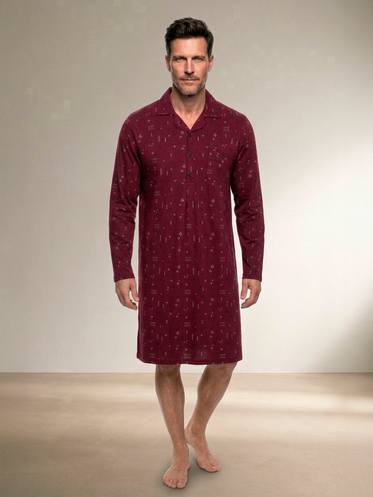 Henry Terre Nachthemd Nachthemd Langarm - Gustav Graphik Mix