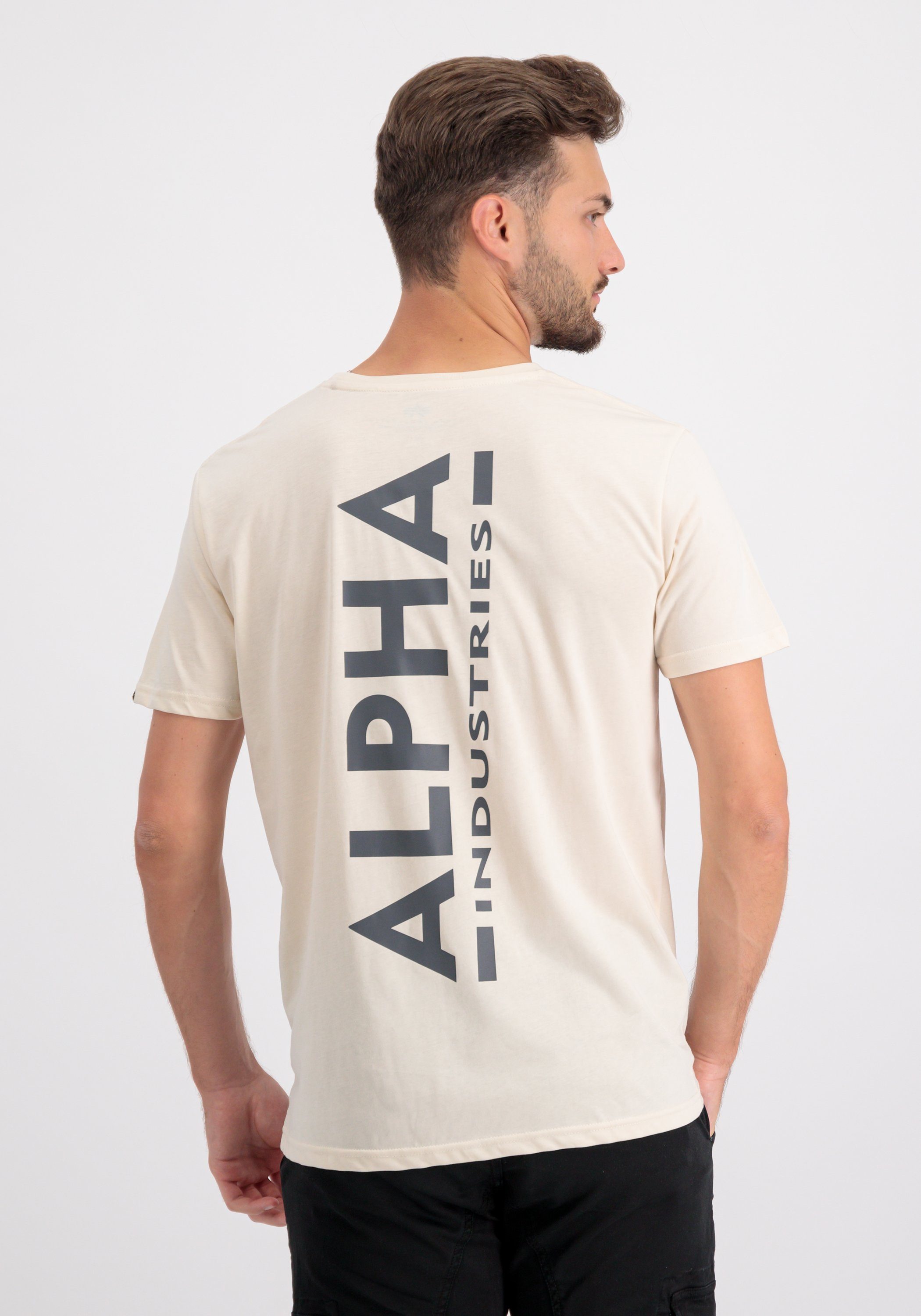 Alpha Industries T-Shirt Alpha Industries white stream T-Shirts jet Backprint Men T 