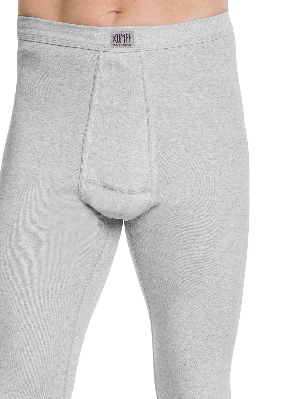 KUMPF Lange Unterhose 2er Sparpack 2-St) mit eingriff Unterhose (Spar-Set, Workerwear Herren kiesel-melange