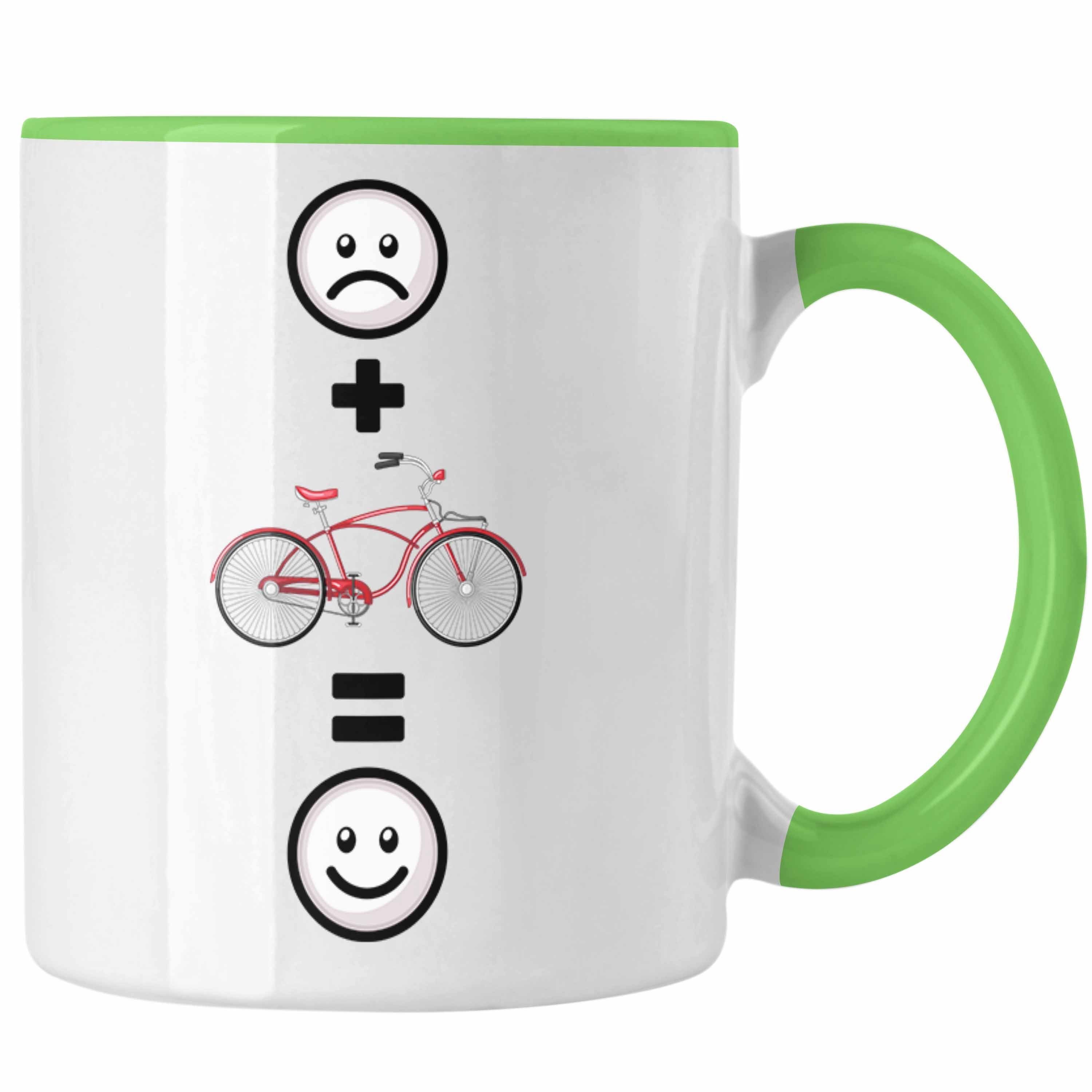 Lustige Tasse für Geschenk :(Fah Fahrradfahrer Fahrrad Geschenkidee Grün Trendation Tasse