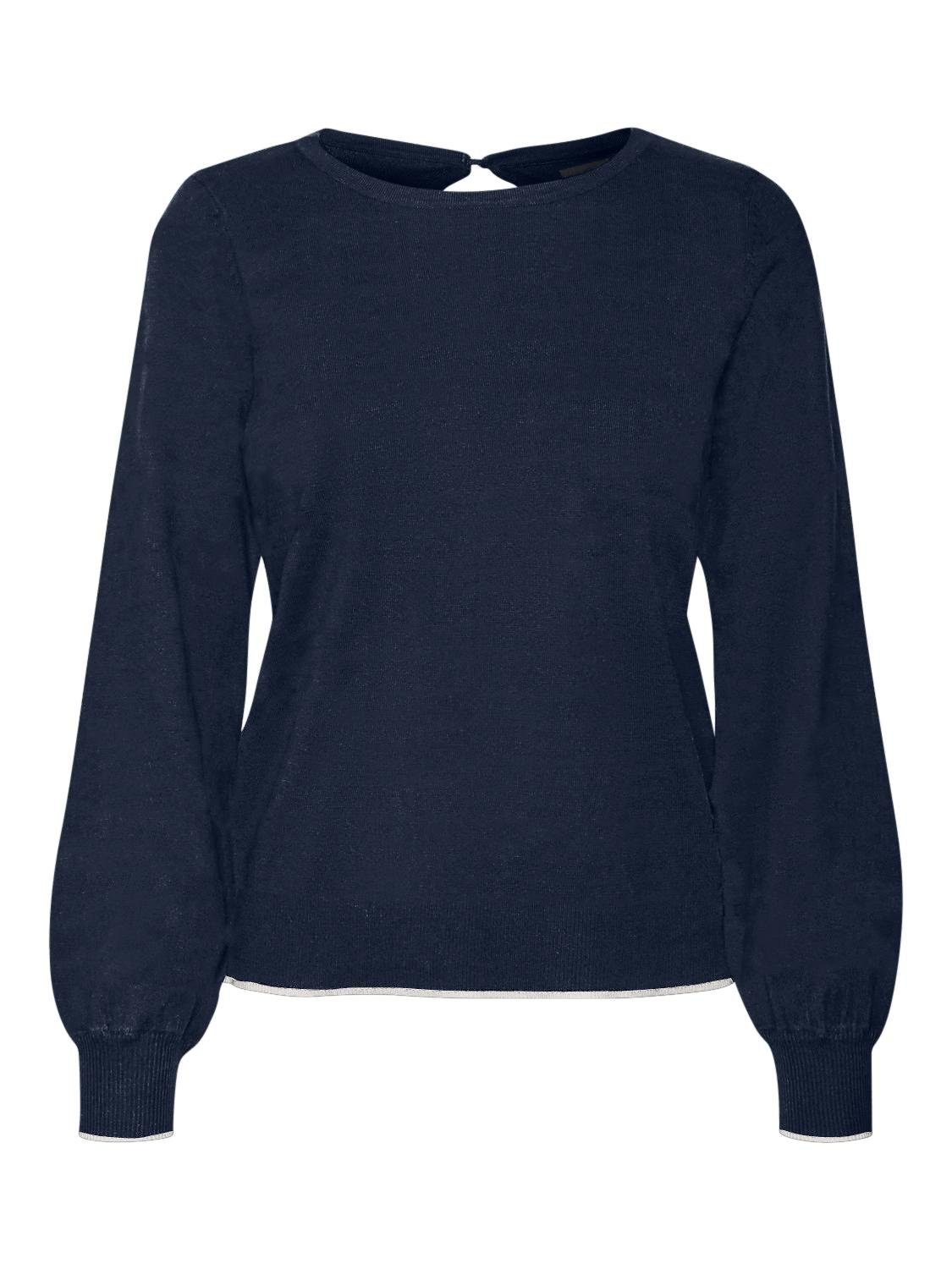 Vero Moda Strickpullover VMALMA LS O-NCK BUTTON BACK PULLOVER BOO