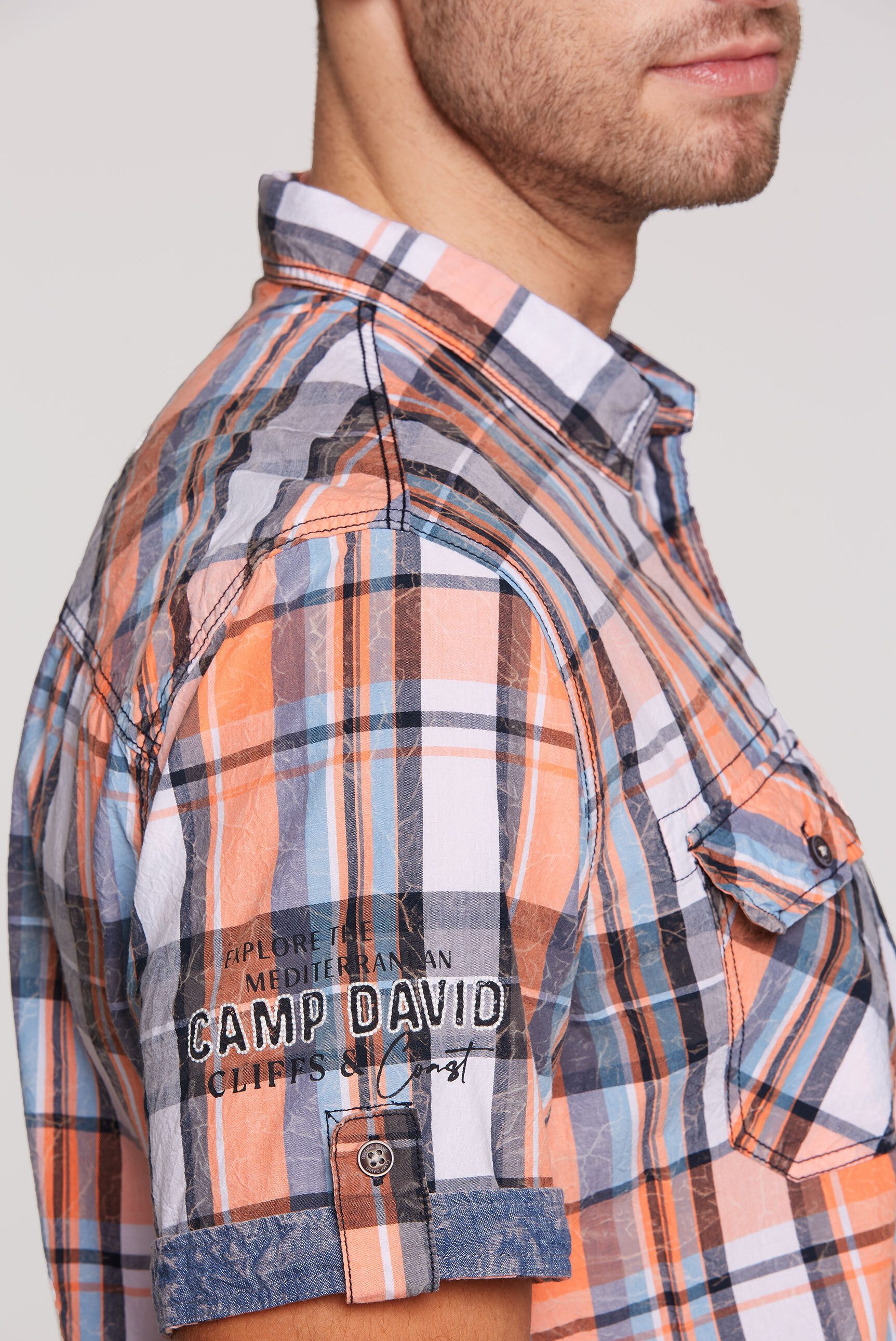 CAMP DAVID Kurzarmhemd aus Baumwolle