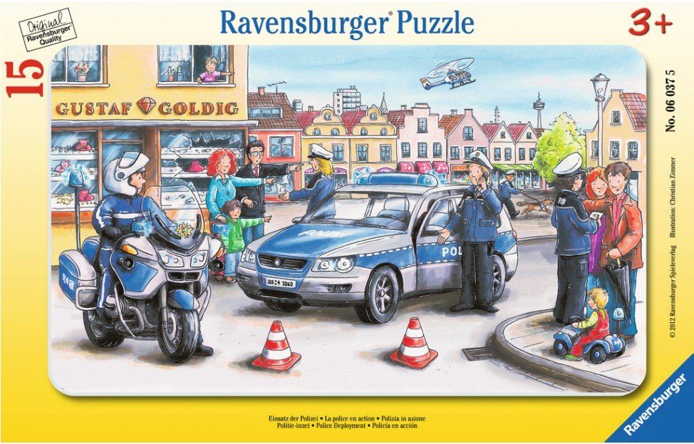 Ravensburger Puzzle Kinderpuzzle 15 Teile - Einsatz der Polizei, Puzzleteil günstig online kaufen