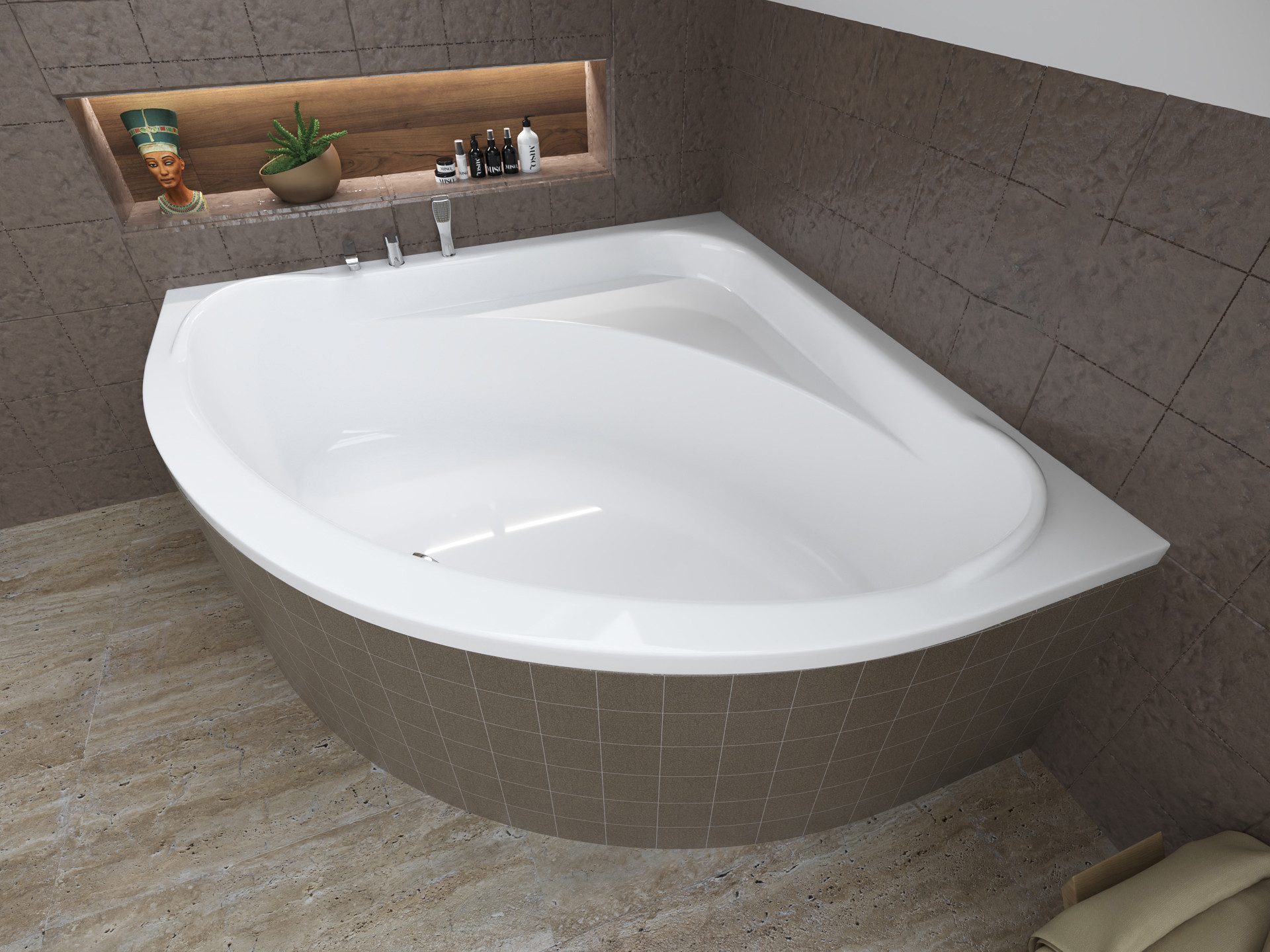 KOLMAN Badewanne Eckbadewanne Standard 150x150, Ablaufgarnitur & Füße GRATIS