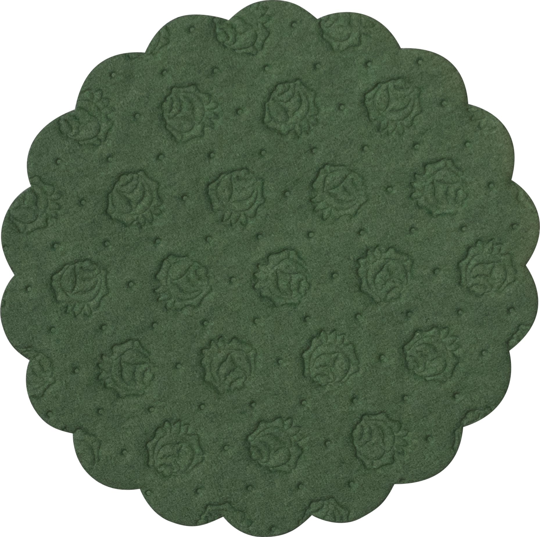 Demmler Tassenuntersetzer 500 grüne Tassendeckchen, Glasuntersetzer mit Rosenprägung, 9cm, Made in Germany
