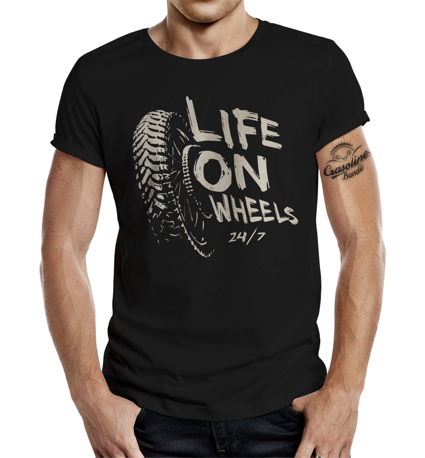 GASOLINE BANDIT® T-Shirt für Biker: Life on Wheels